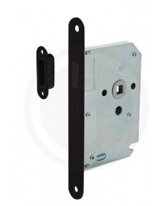 Magneet loopslot, op basis van Nemef 1255 met zwarte voorplaat, inclusief zwarte sluitplaat