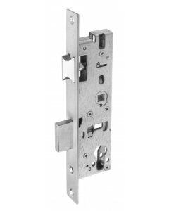 Smaldeur dag- en nacht cilinder slot PC72 met rvs voorplaat , inclusief afgeronde rvs sluitplaat, doornmaat 40mm