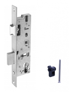 Smaldeur toilet-badkamer slot 72/8 met rvs voorplaat , inclusief afgeronde rvs sluitplaat, doornmaat 45mm