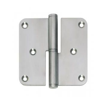 Kogelstift paumelle de luxe met ronde hoek, 89x89, din. links uitvoering RVS 