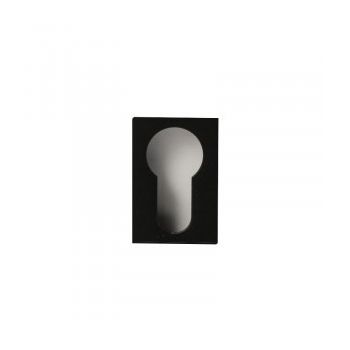 Cilinder rozet  zwart, type minimal vierkant/rechthoekig