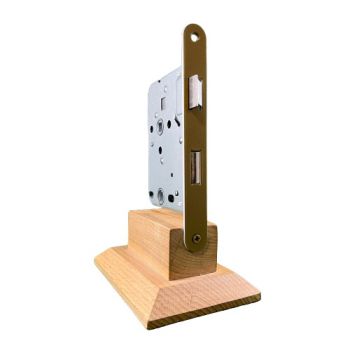 Toilet- badkamer slot op basis 1200 serie, voorplaat Gold inclusief sluitplaat en schroeven