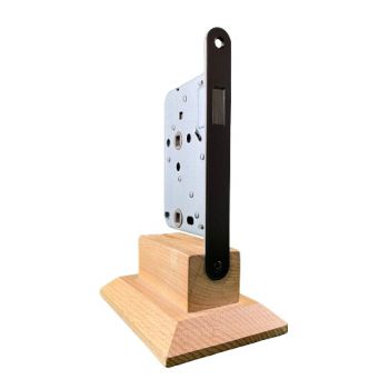 Magneet toilet- badkamer slot op basis 1200 serie, voorplaat Brons inclusief sluitplaat/kom en schroeven