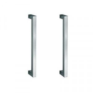 Handgreep vierkant  dubbel rvs 200mm, diameter 20x20mmmm 