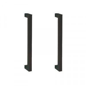 Handgreep dubbel vierkant zwart 200mm, diameter 20x20mm 