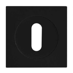 Sleutel rozet mat zwart 3-delig vierkant